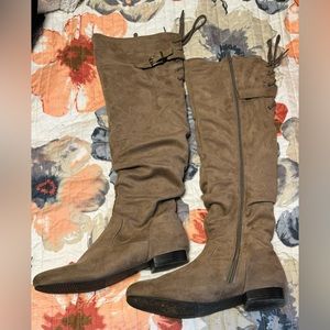 Warm fleece line over the knee boots.